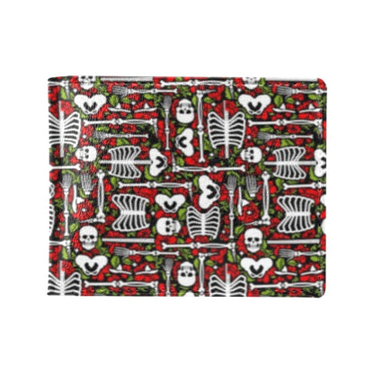 Skeleton Pattern Print Men's ID Card Wallet