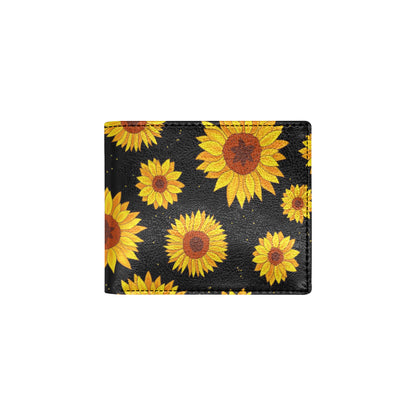 Sunflower Pattern Print Design SF09 Men's ID Card Wallet