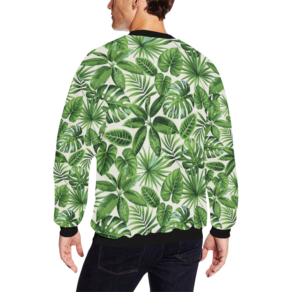 Tropical Flower Pattern Print Design TF013 Men Long Sleeve Sweatshirt