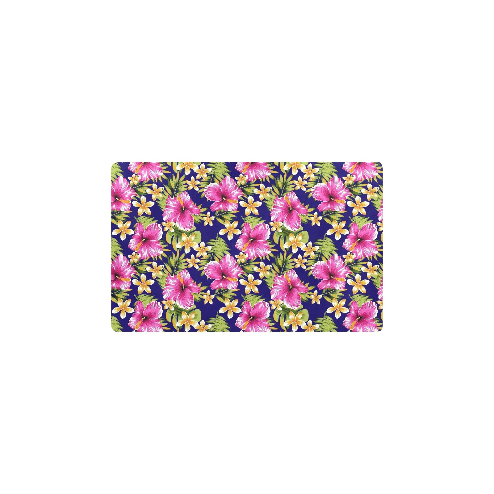 Pink Hibiscus Pattern Print Design HB027 Kitchen Mat