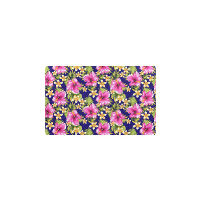 Pink Hibiscus Pattern Print Design HB027 Kitchen Mat