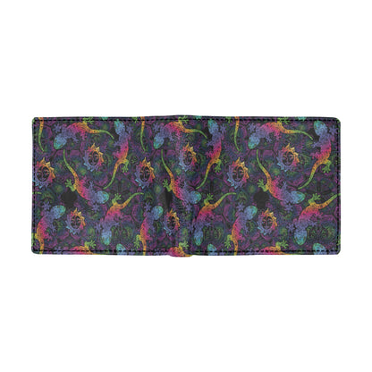 Gecko Rainbow Pattern Print Design 03 Men's ID Card Wallet