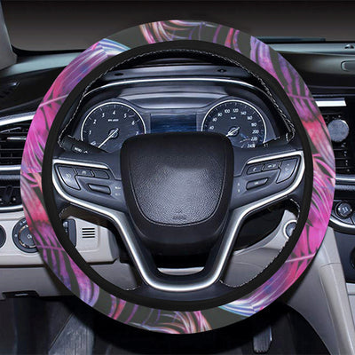 Palm Leaves Pattern Print Design PL010 Steering Wheel Cover with Elastic Edge