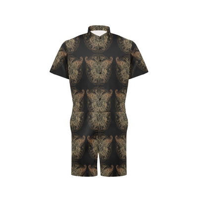 Gold Butterfly Ornamental Men's Romper