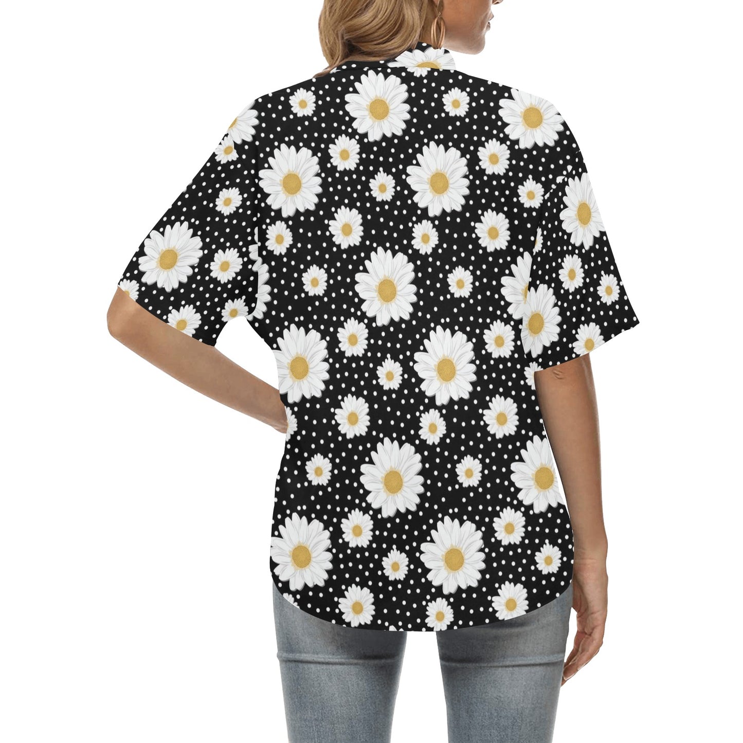 Daisy Pattern Print Design DS02 Women's Hawaiian Shirt