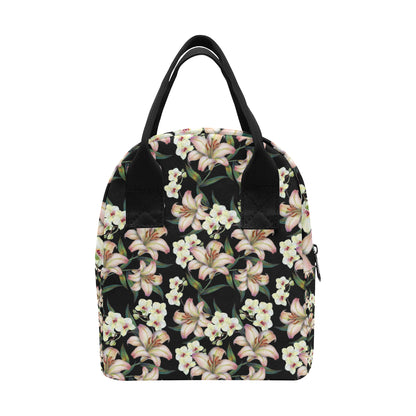 Lily Pattern Print Design LY03 Insulated Lunch Bag