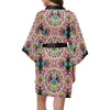 Peace Sign Pattern Print Design A03 Women's Short Kimono