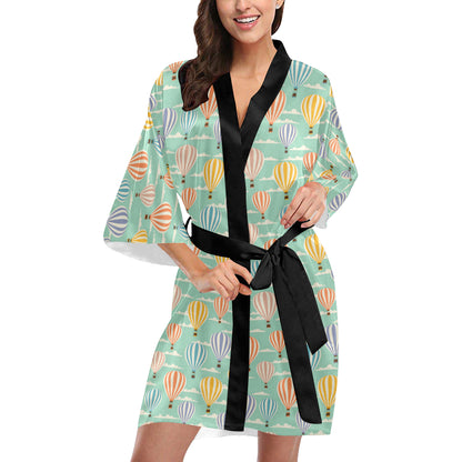 Ballon Pattern Print Design 01 Women's Short Kimono
