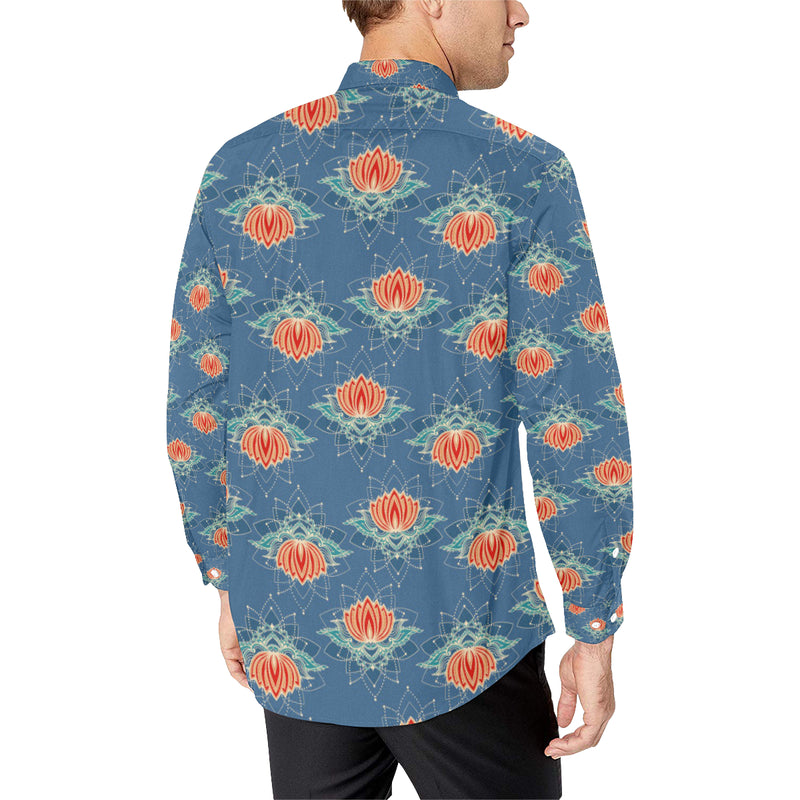 lotus Boho Pattern Print Design LO07 Men's Long Sleeve Shirt