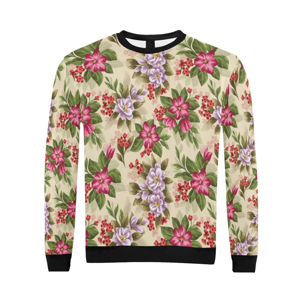 Summer Floral Pattern Print Design SF08 Men Long Sleeve Sweatshirt