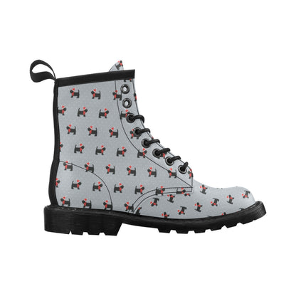 Scottish Christmas Themed Terriers Print Design LKS3018 Women's Boots