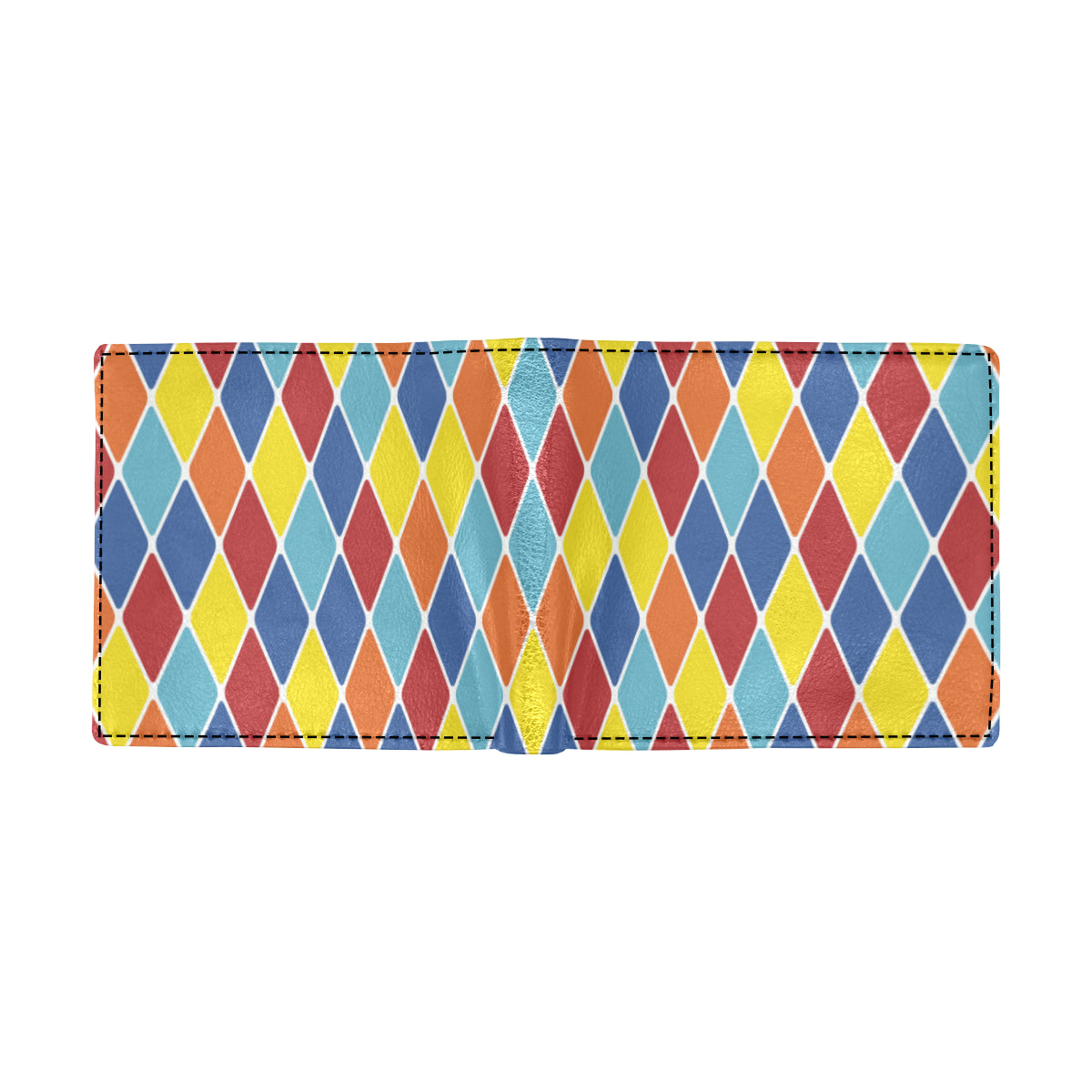 Harlequin Pattern Print Design 01 Men's ID Card Wallet