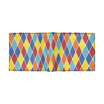 Harlequin Pattern Print Design 01 Men's ID Card Wallet