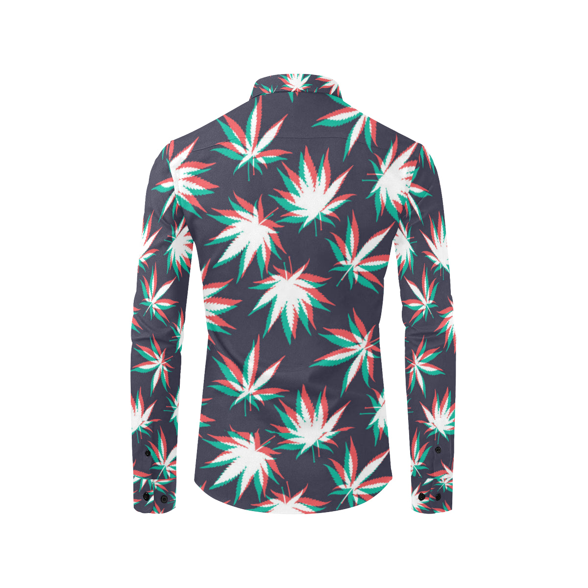 Pot Leaf Pattern Print Design A01 Men's Long Sleeve Shirt