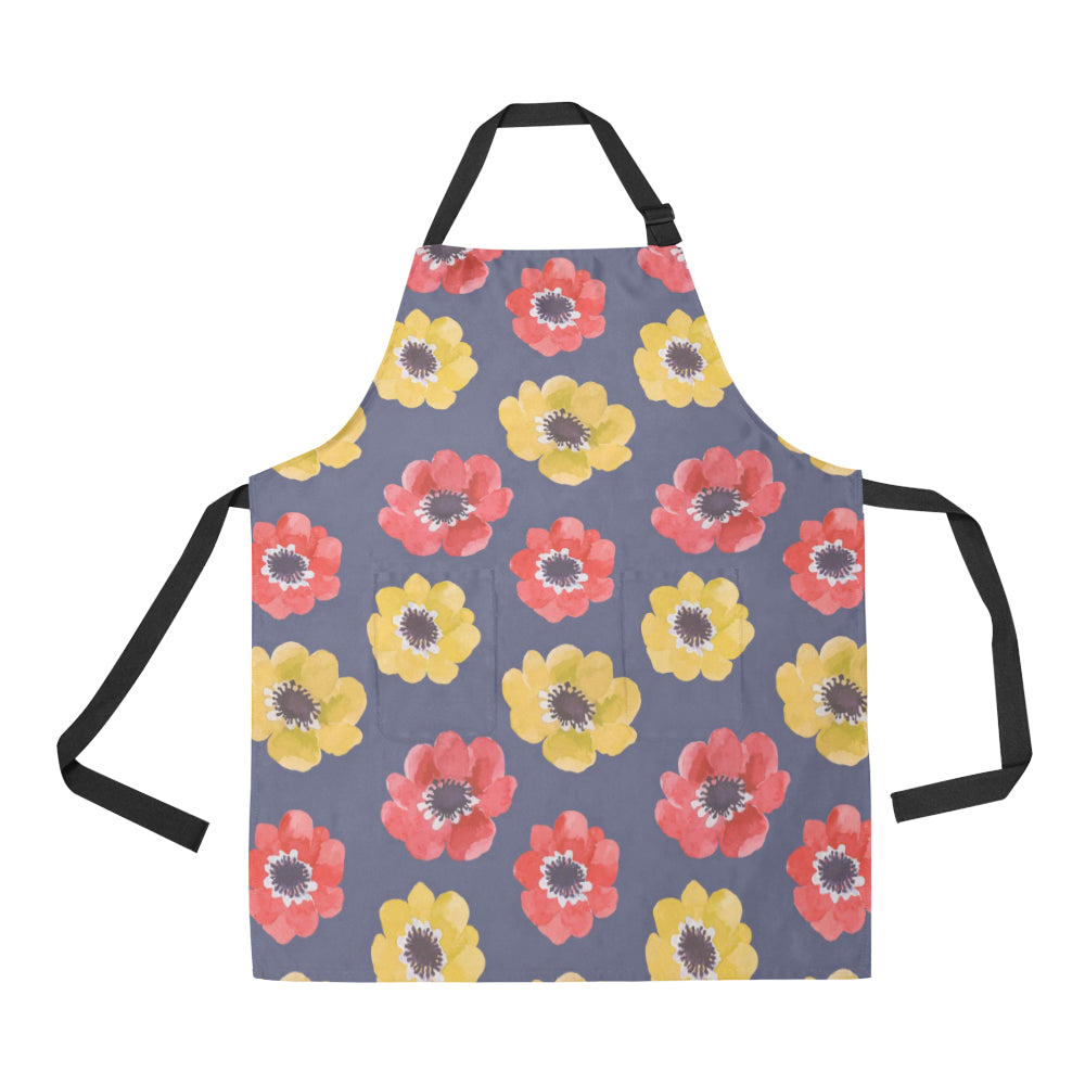 Anemone Pattern Print Design AM010 Apron with Pocket