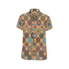 Boho Pattern Print Design 07 Men's Short Sleeve Button Up Shirt