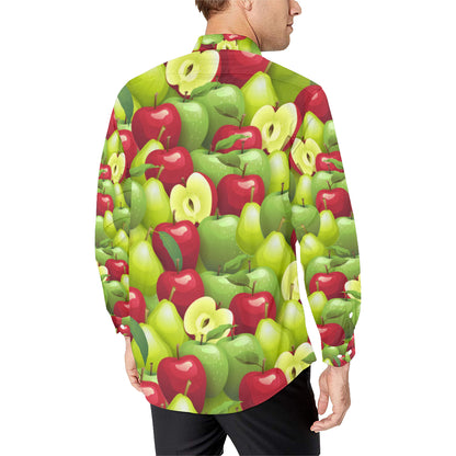 Apple Pattern Print Design AP03 Men's Long Sleeve Shirt