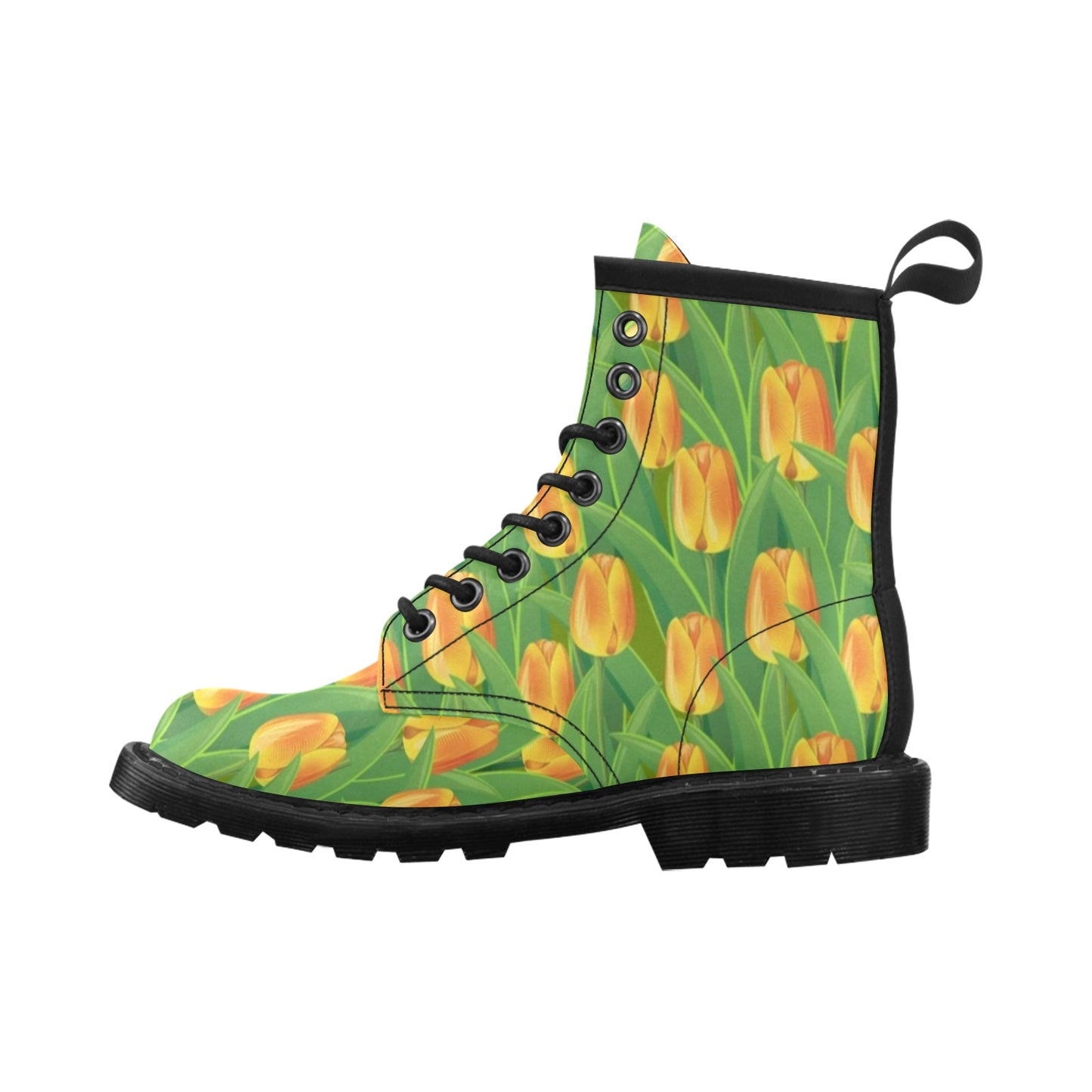 Tulip Orange Pattern Print Design TP07 Women's Boots