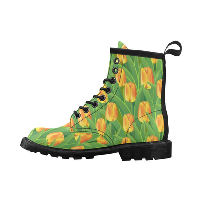 Tulip Orange Pattern Print Design TP07 Women's Boots