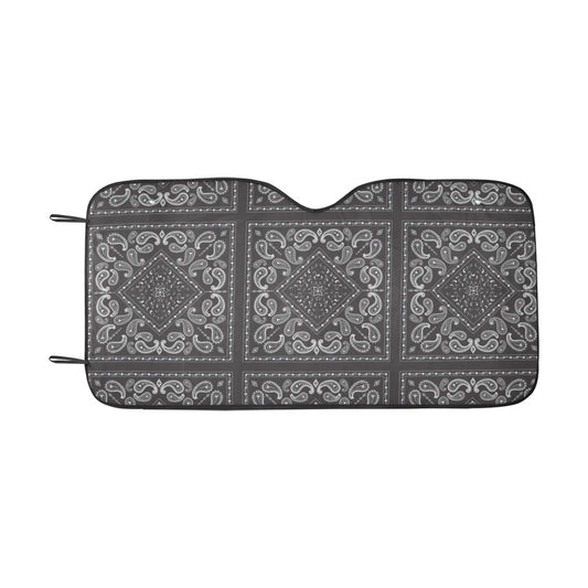 Bandana Black White Print Design LKS302 Car front Windshield Sun Shade
