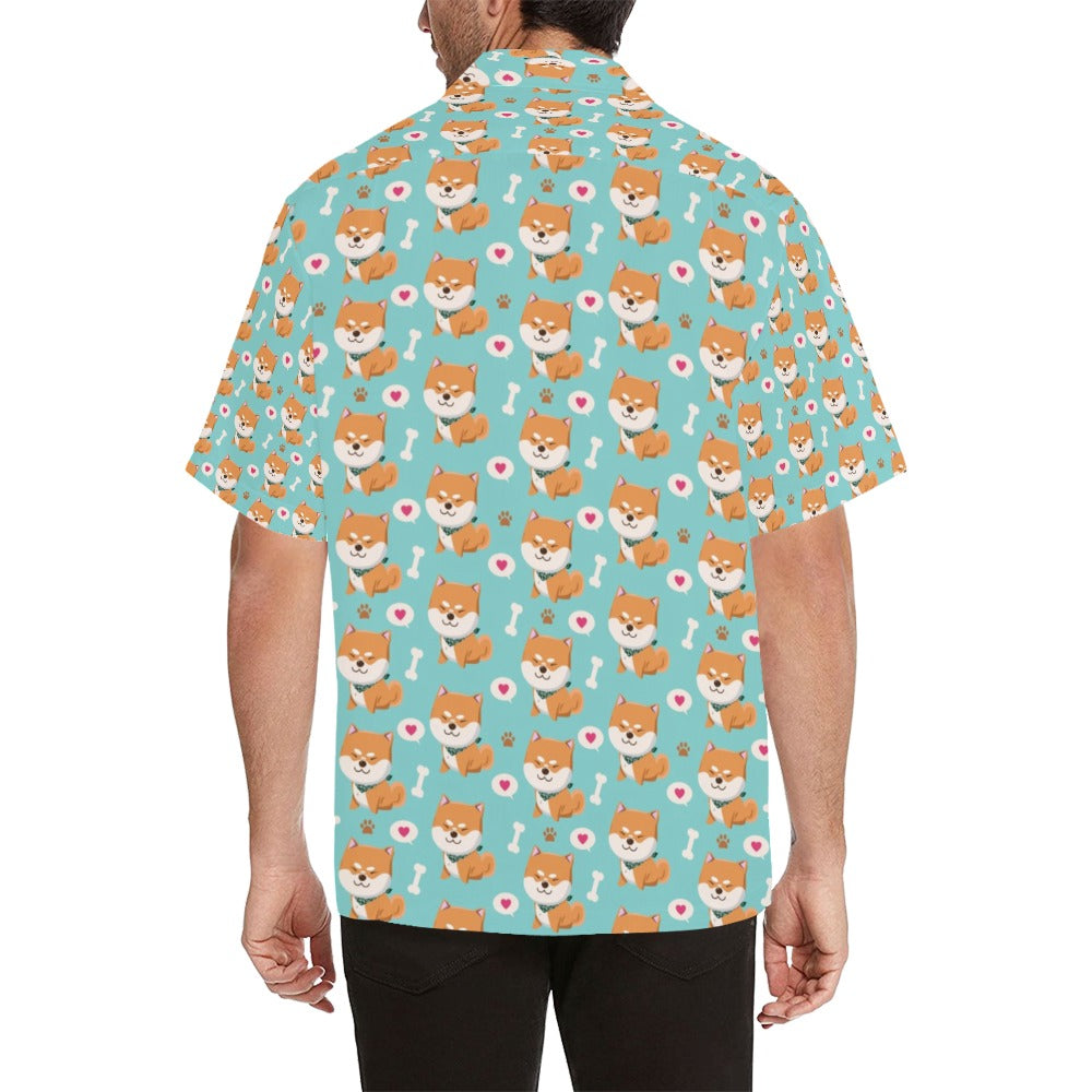 Shiba Inu Print Design LKS3013 Men's Hawaiian Shirt