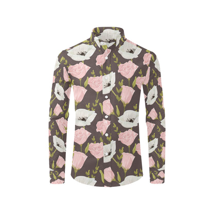 Anemone Pattern Print Design AM011 Men's Long Sleeve Shirt