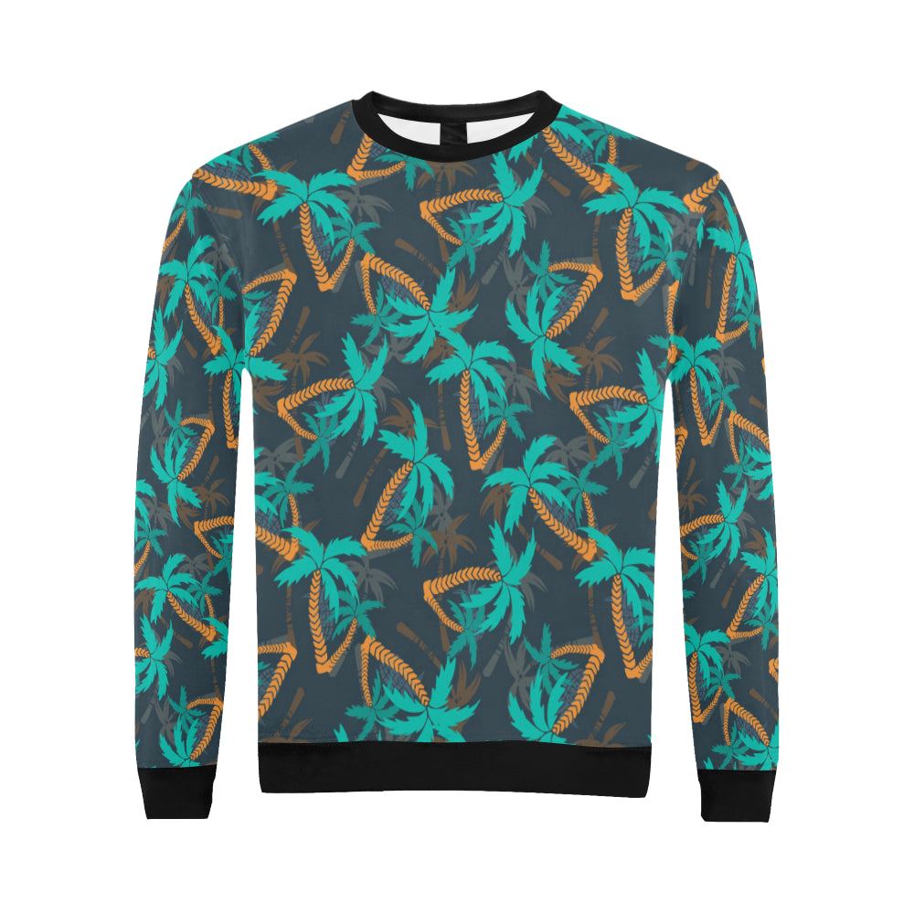 Palm Tree Pattern Print Design PT01 Men Long Sleeve Sweatshirt
