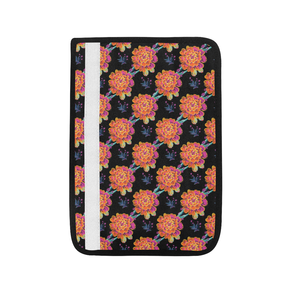 Marigold Pattern Print Design MR04 Car Seat Belt Cover
