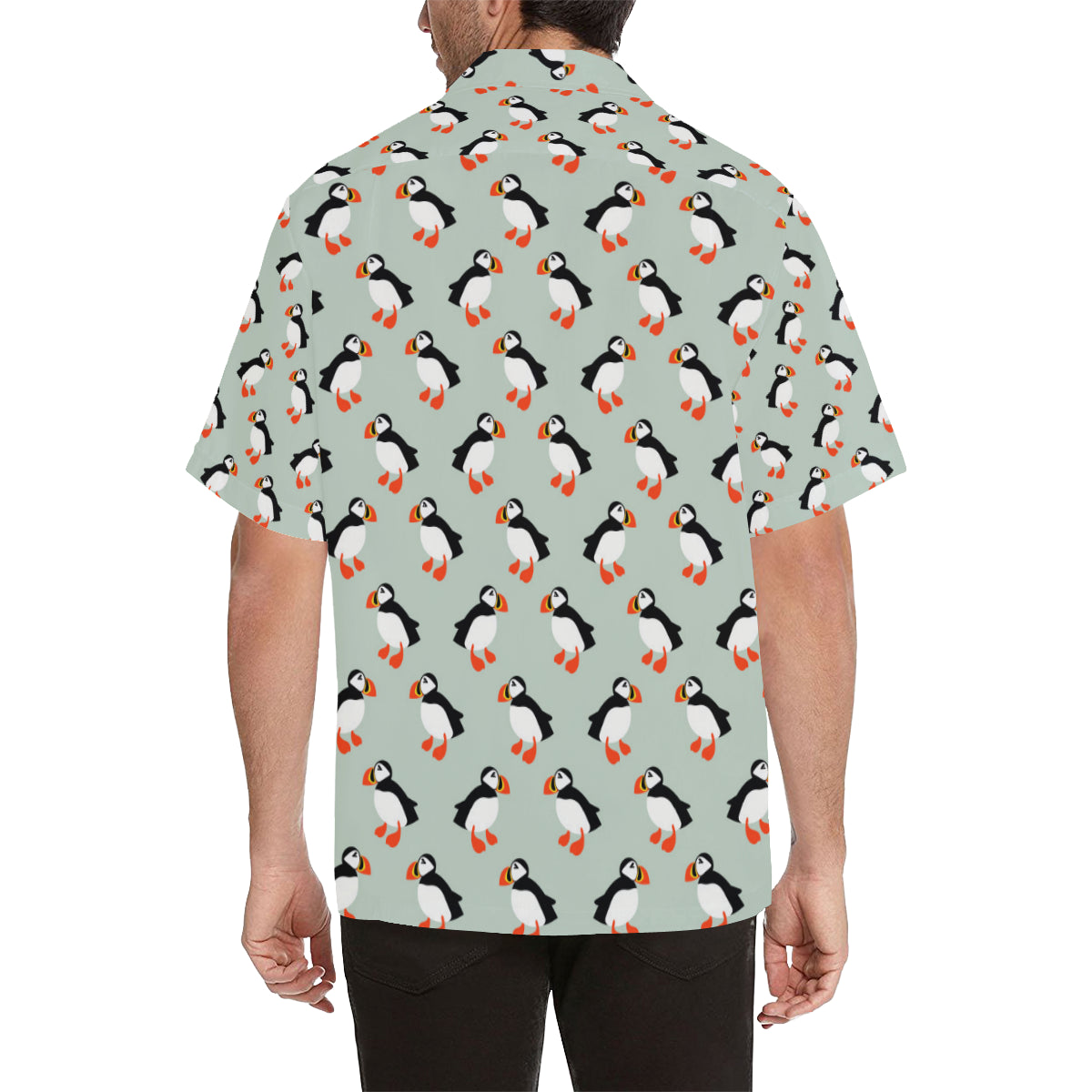 Puffin Pattern Print Design A03 Men's Hawaiian Shirt