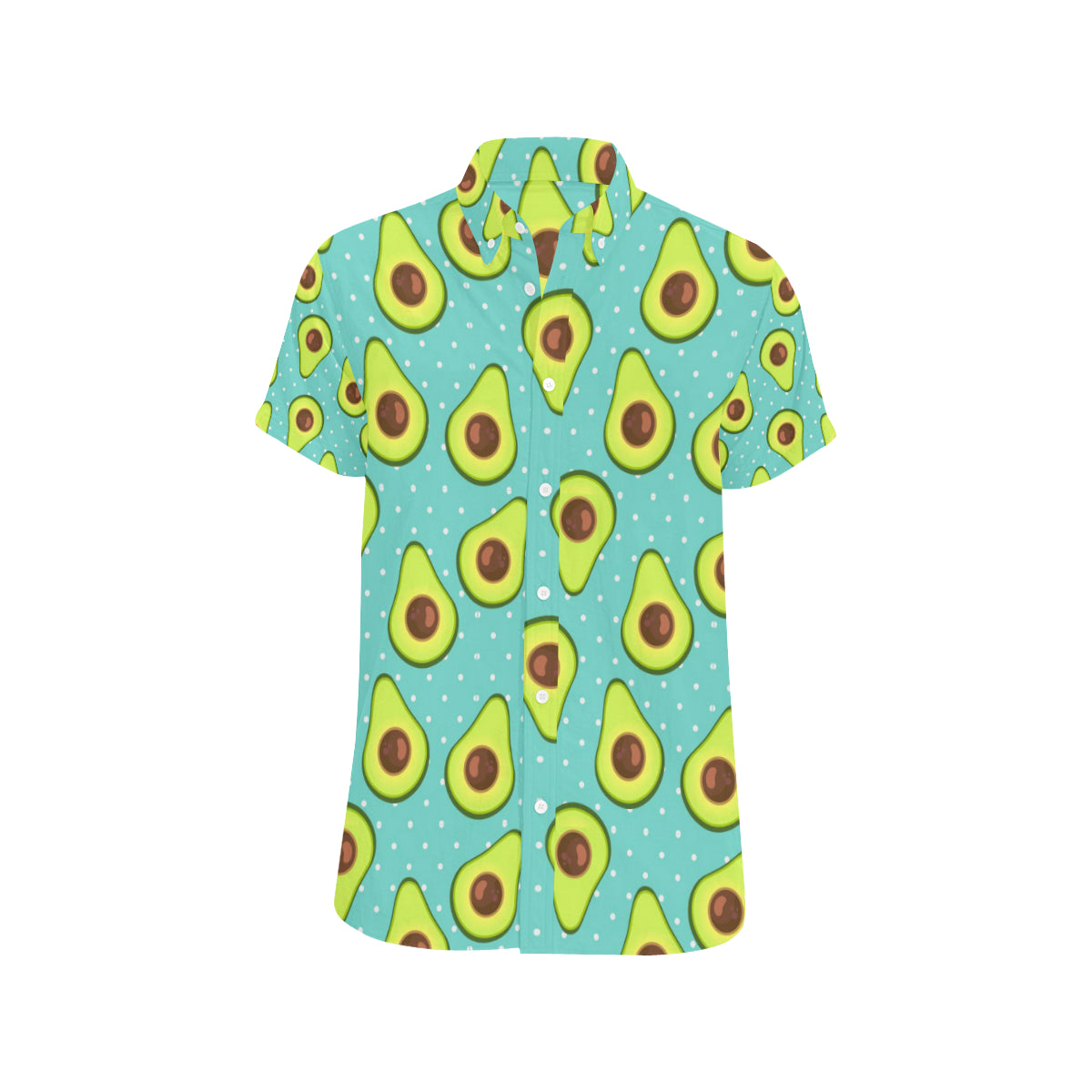 Avocado Pattern Print Design AC012 Men's Short Sleeve Button Up Shirt