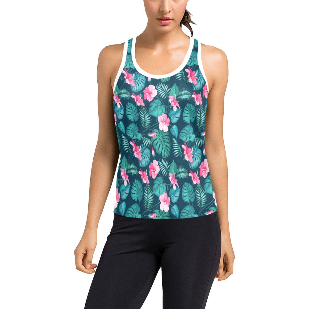 Summer Floral Print Design LKS301 Women's Racerback Tank Top
