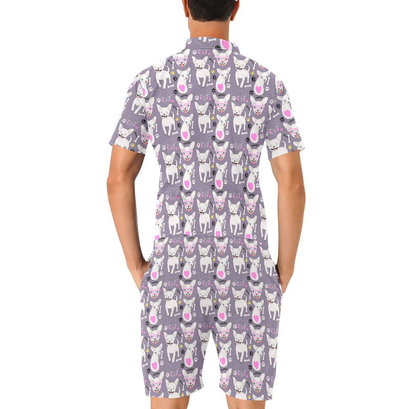 Chihuahua Happy Pattern Men's Romper