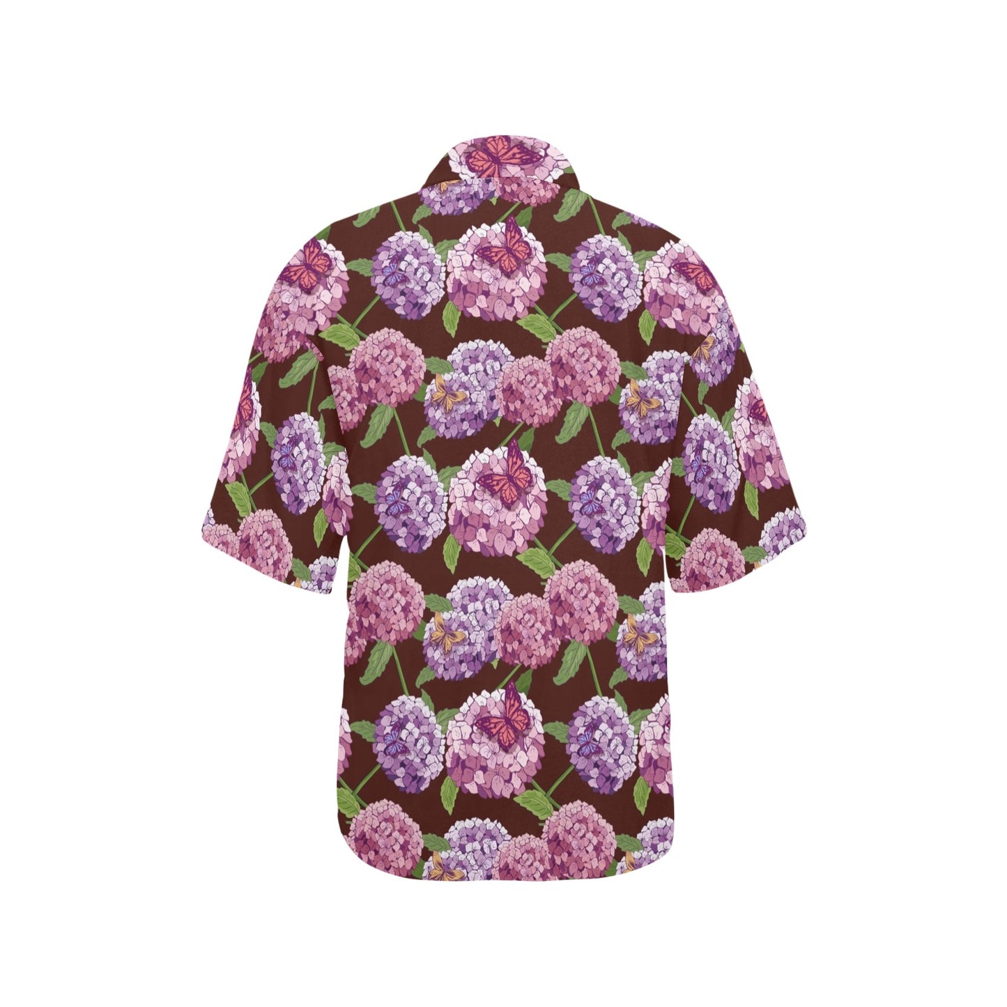 Hydrangea Pattern Print Design HD08 Women's Hawaiian Shirt