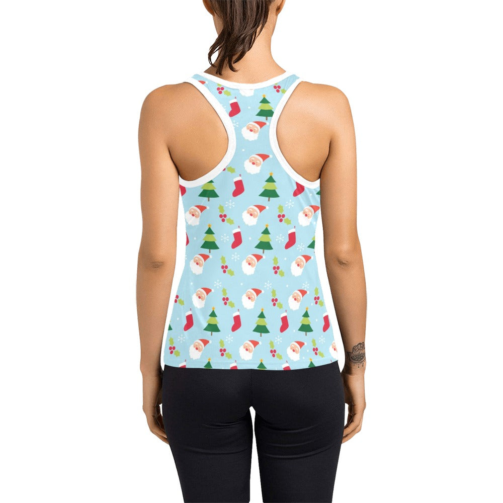 Santa Themed Print Design LKS301 Women's Racerback Tank Top