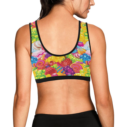 Candy Pattern Print Design CA01 Sports Bra