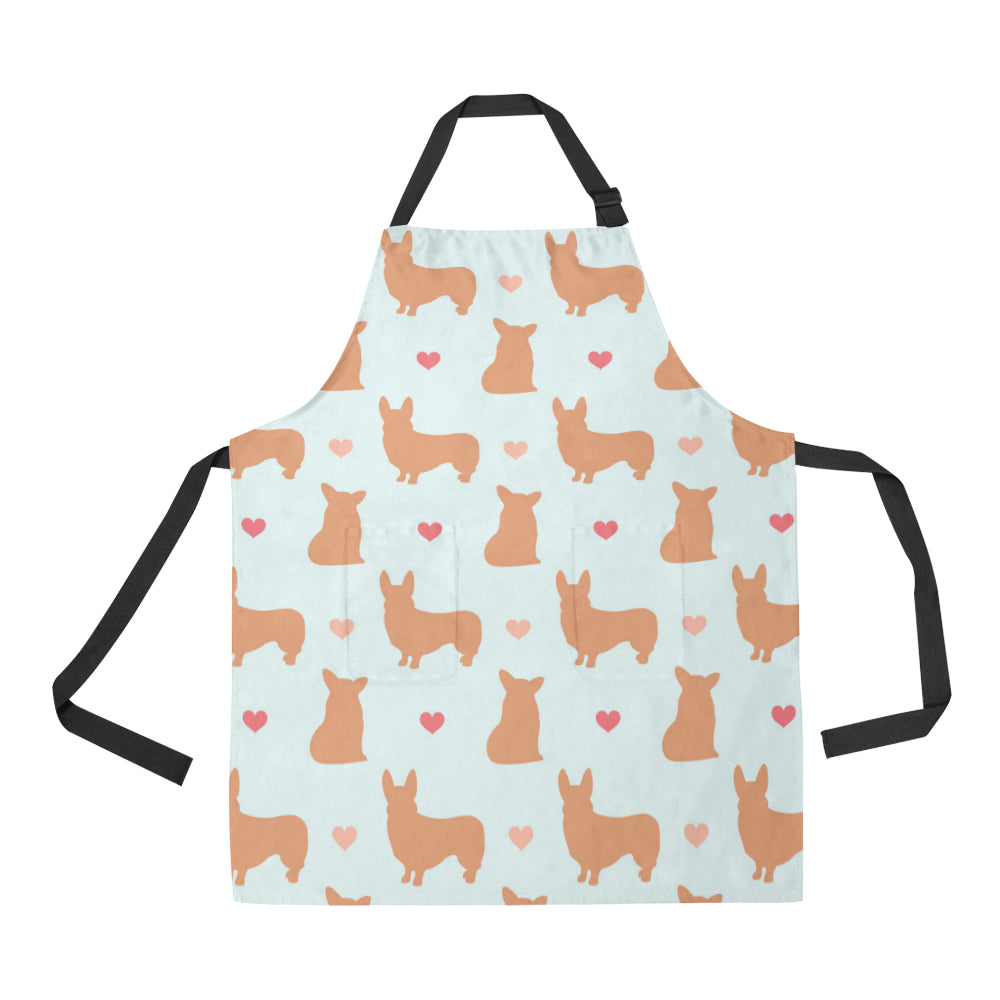 Pembroke Welsh Corgis Pattern Print Design A01 Apron with Pocket