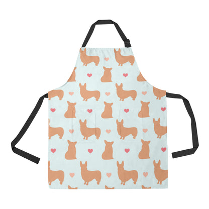 Pembroke Welsh Corgis Pattern Print Design A01 Apron with Pocket