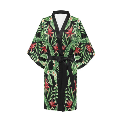 Bird Of Paradise Pattern Print Design BOP05 Women Kimono Robe