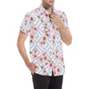 Cherry Blossom Pattern Print Design CB07 Men's Short Sleeve Button Up Shirt