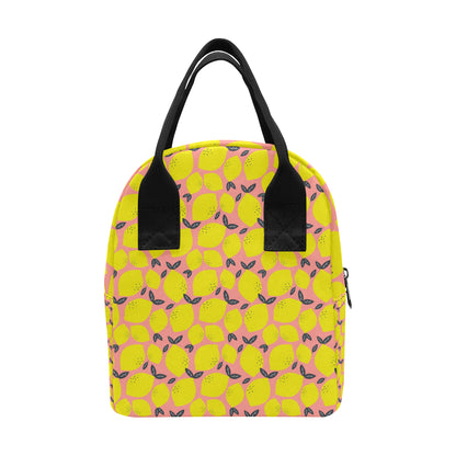 Lemon Pattern Print Design LM03 Insulated Lunch Bag