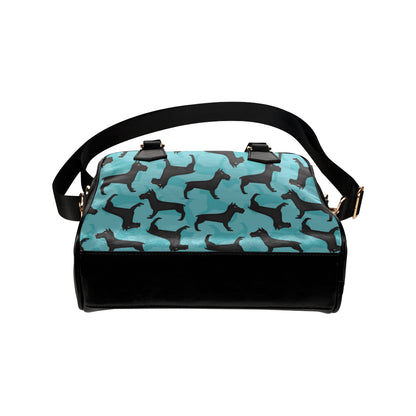 Schnauzers Pattern Print Design A01 Shoulder Handbag