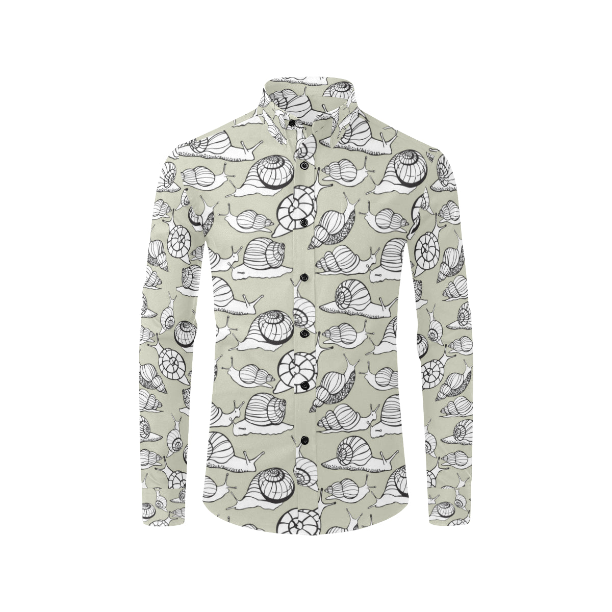 Snail Pattern Print Design 03 Men's Long Sleeve Shirt