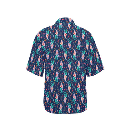 Mermaid Girl Cute Design Print Women's Hawaiian Shirt