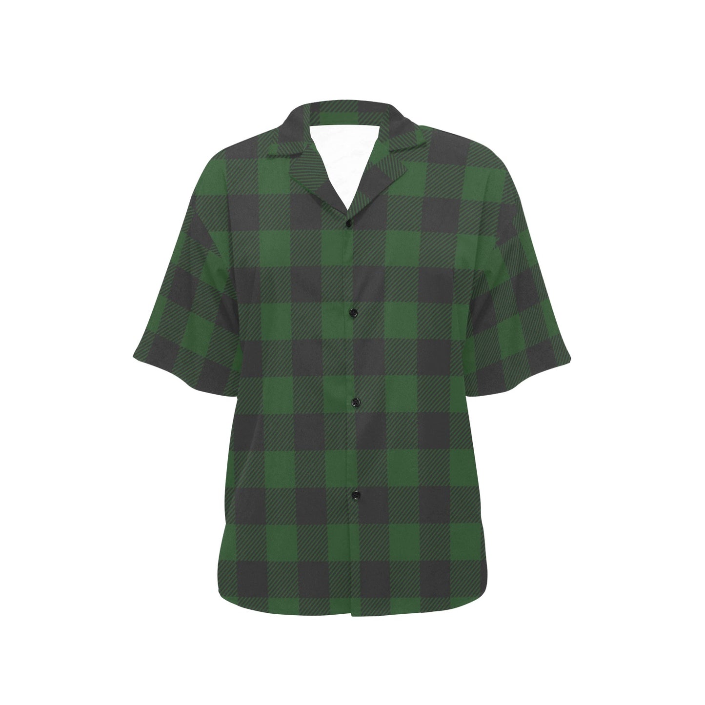 Buffalo check Green Pattern Print Design 02 Women's Hawaiian Shirt