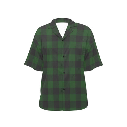 Buffalo check Green Pattern Print Design 02 Women's Hawaiian Shirt