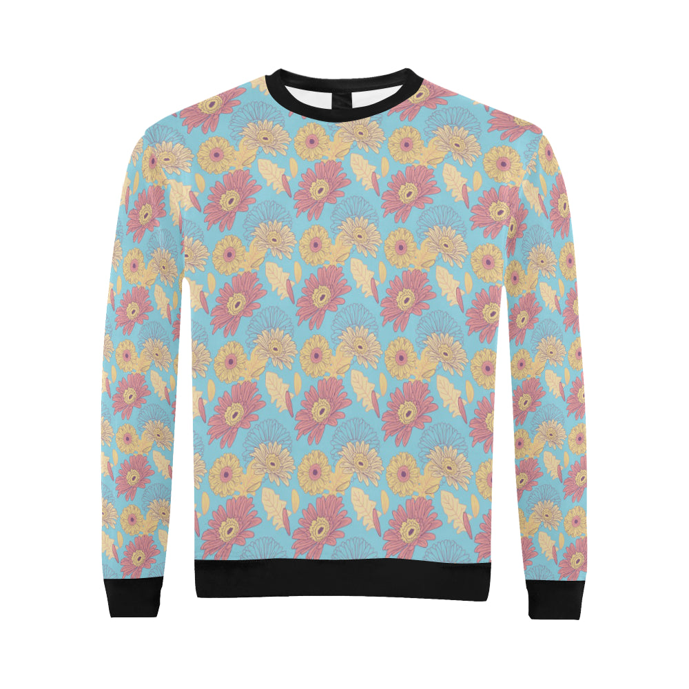 Gerberas Pattern Print Design GB04 Men Long Sleeve Sweatshirt