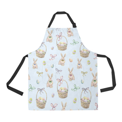 Rabbit Easter Eggs Pattern Print Design 03 Apron with Pocket