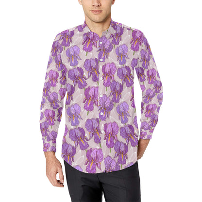 Iris Pattern Print Design IR05 Men's Long Sleeve Shirt