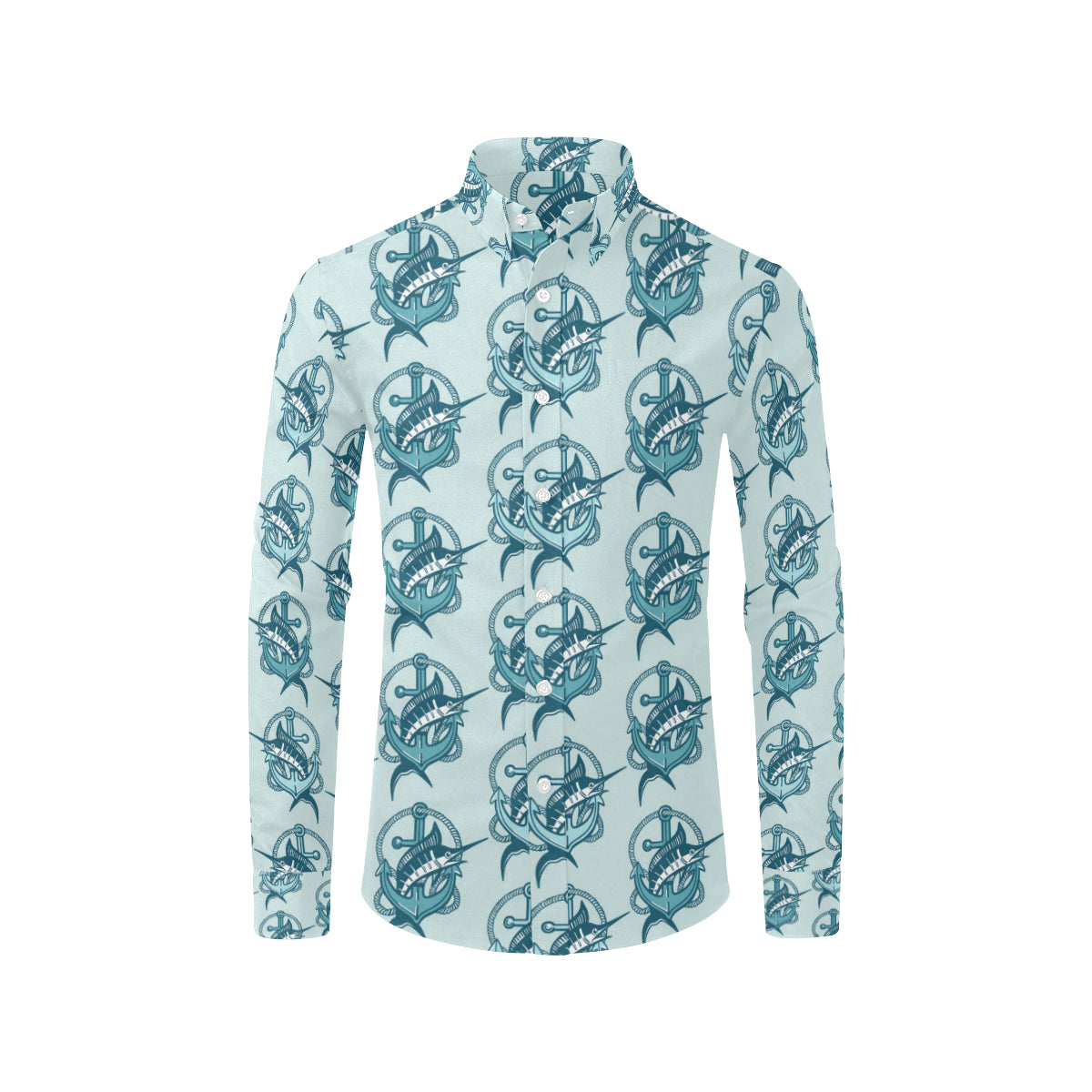 Swordfish Pattern Print Design 03 Men's Long Sleeve Shirt