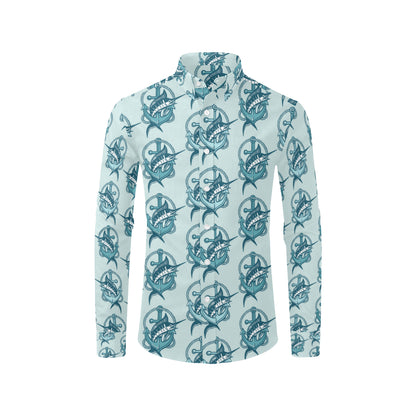 Swordfish Pattern Print Design 03 Men's Long Sleeve Shirt
